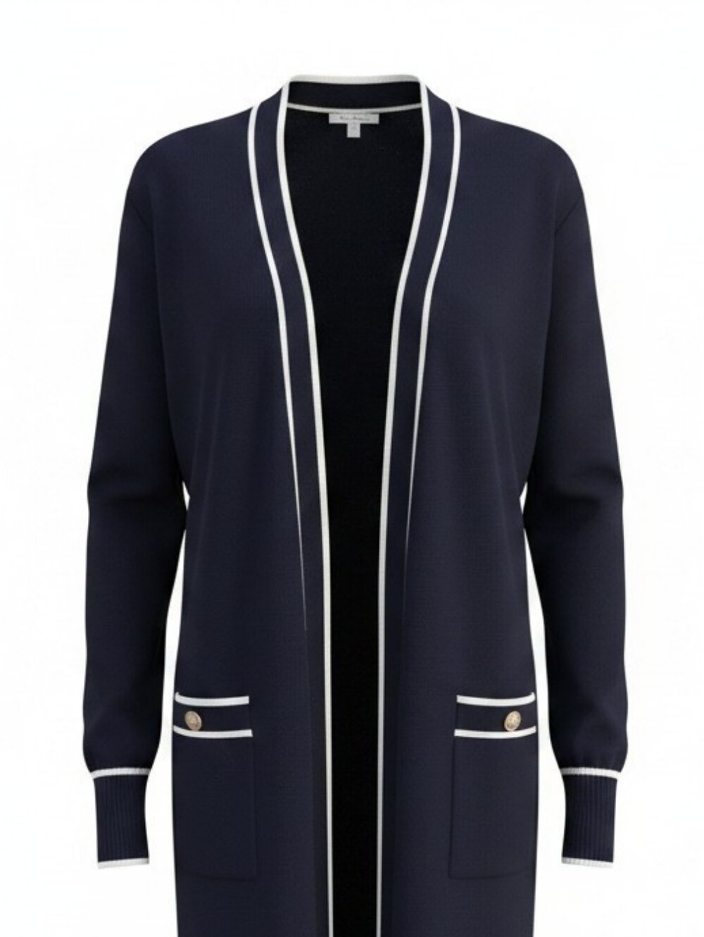 Vila Milano Navy Sweater with White Trim - Picture 4 of 5